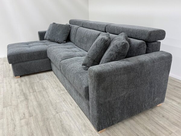 Rohová rozkládací sedací souprava pro každodenní rozkládání NARDO Levý roh plocha spaní 140x190 cm