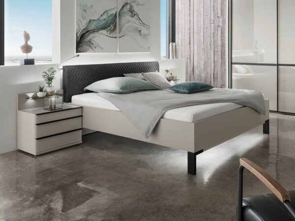 Moderní ložnice MONTREAL šedá/sklo šedý lesk
