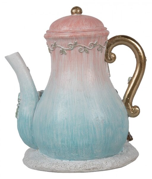 Vánoční dekorace svítící konvička s myškami - 15*12*16 cm - Clayre & Eef