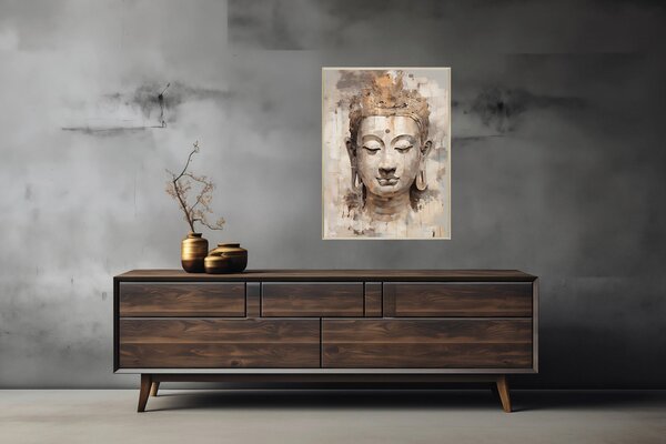 OBRAZ NA KOVU, buddha, 60/80/4 cm Euroart - Dřevěné obrazy & kovové obrazy