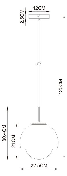 ZÁVĚSNÉ SVÍTIDLO, 22,5/120 cm Collett's Monde - Online Only svítidla, Online Only