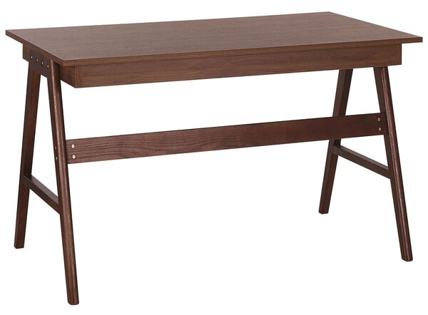 Pracovní stůl SHESLAY 120 cm 70 cm se zásuvkami Tmavě hnědá