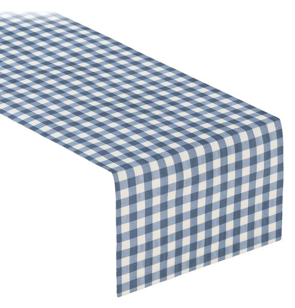 Stolní běhoun barva tmavě modrá látka vzorované