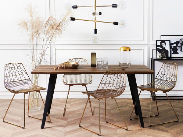 Jídelní stůl WITNEY Tmavě hnědá 160 cm 90 cm
