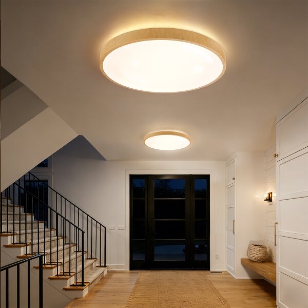 Brilagi-LED Stmívat. svítidlo GLASS POOL DOUBLE LED/80W/230V 60 cm dek. dřeva+DO