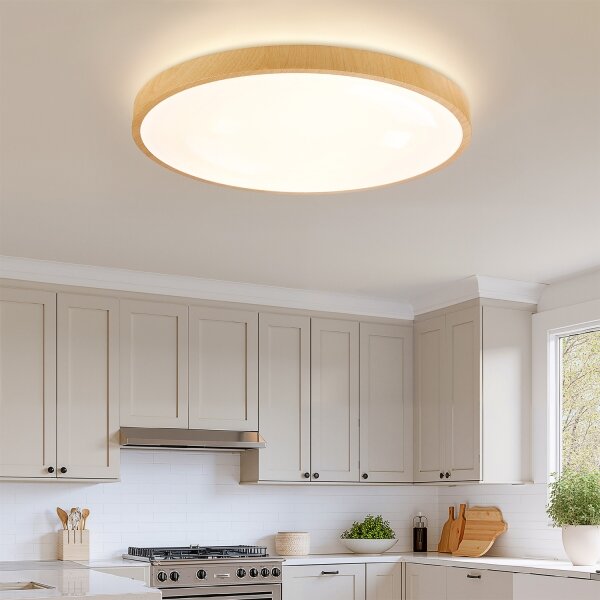 Brilagi-LED Stmívat. svítidlo GLASS POOL DOUBLE LED/80W/230V 60 cm dek. dřeva+DO