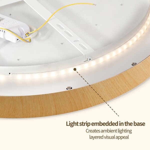 Brilagi-LED Stmívat. svítidlo GLASS POOL DOUBLE LED/48W/230V 40 cm dek. dřeva+DO