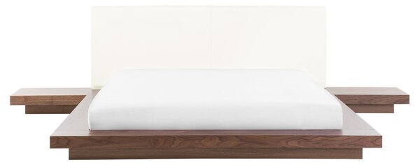 Vodní postel Umělá kůže ZEN 160 x 200 cm Hnědý jasan