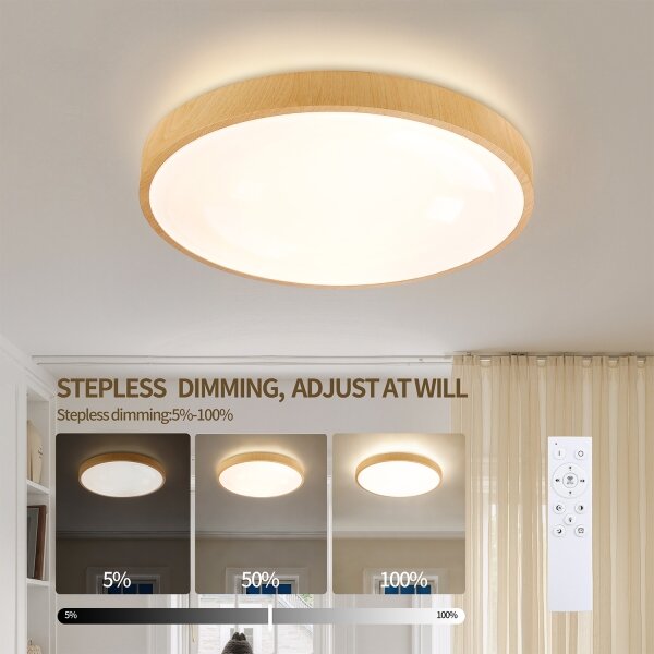 Brilagi-LED Stmívat. svítidlo GLASS POOL DOUBLE LED/48W/230V 40 cm dek. dřeva+DO