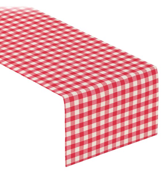 Stolní běhoun barva červená látka vzorované