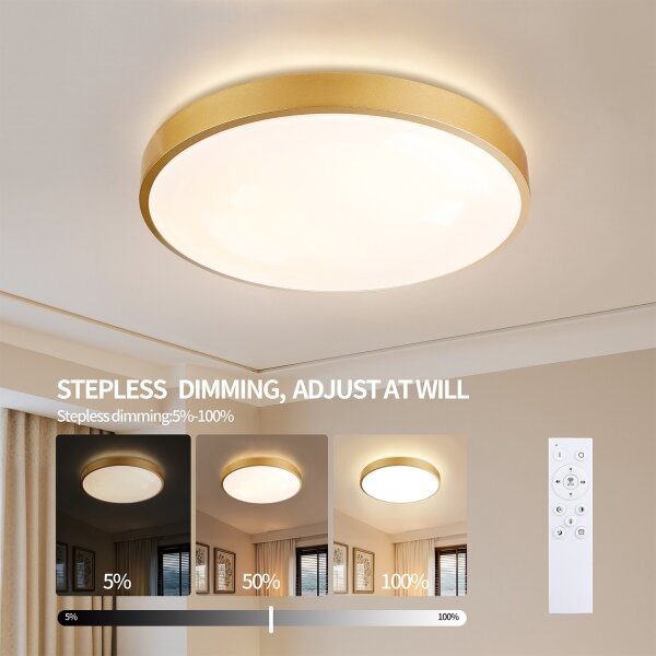 Brilagi - LED Stmívat. svítidlo GLASS POOL DOUBLE LED/80W/230V 60 cm zlatá + DO
