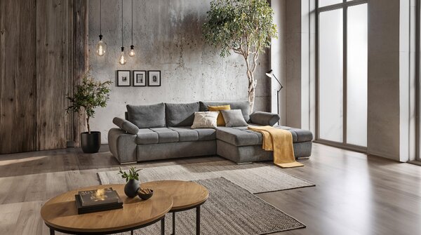 ROHOVÁ SEDAČKA, textil, šedá Carryhome - Sedací soupravy