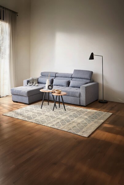 ROHOVÁ SEDAČKA, textil, modrošedá Carryhome - Sedací soupravy