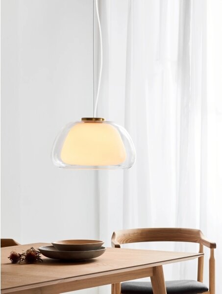 Nordlux - Lustr na lanku JELLY 1xE27/40W/230V bílá/čirá pr. 39 cm