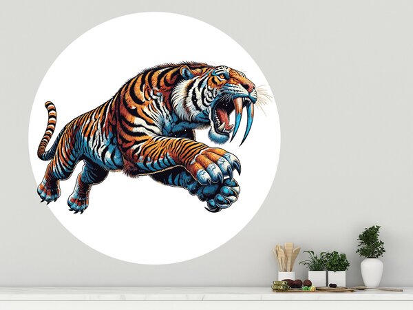 Smilodon textilní přelepitelná samolepka na zeď arch 75 x 75 cm