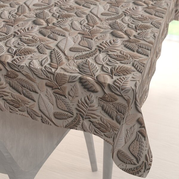 Biante Dekorační obdélníkový ubrus Terra TRA-004 3D listy na zelenošedém 50x100 cm