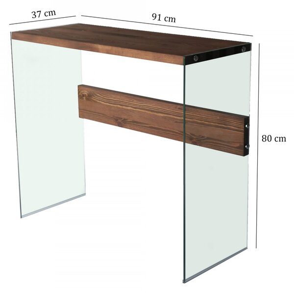 Hanah Home Konzolový stolek Niagara 91 cm ořech
