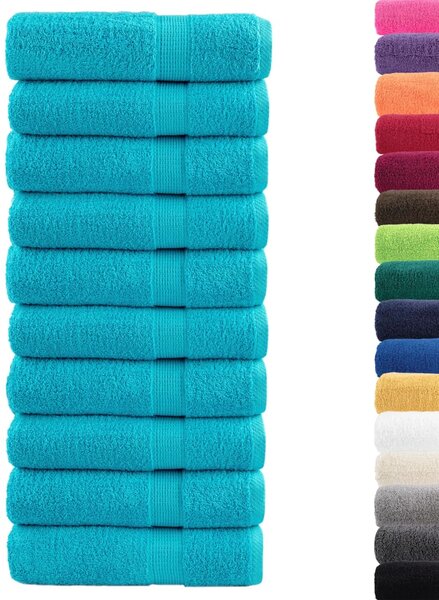 Premium ručníky SOLUND 10 ks tyrkysové 50x100 cm 600 g/m²
