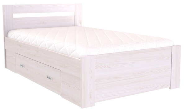 Zvýšené francouzské lůžko FABIE Šířka 120 cm, Modřín latte, zapuštěné úchytky