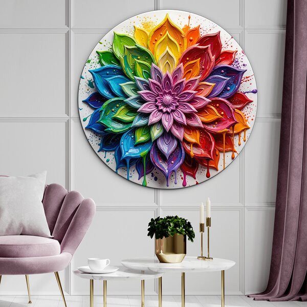 DUBLEZ | Mandala na stěnu - Radost | UV tisk, Premium
