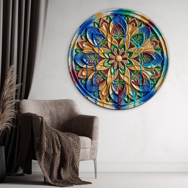 DUBLEZ | Mandala do obývacího pokoje - Energie života | UV tisk, Premium