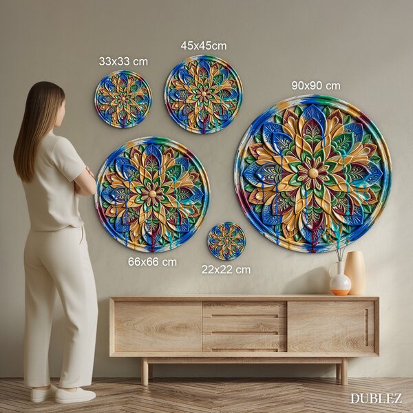 DUBLEZ | Mandala do obývacího pokoje - Energie života | UV tisk, Premium