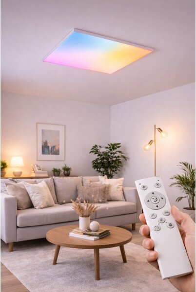LED RGBW Stmívatelný panel LED/24W/230V bílá + dálkové ovládání