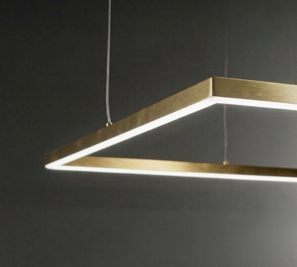 Ideal Lux - LED Lustr na lanku ORACLE SLIM LED/33W/230V CRI 90 50x50 cm zlatá
