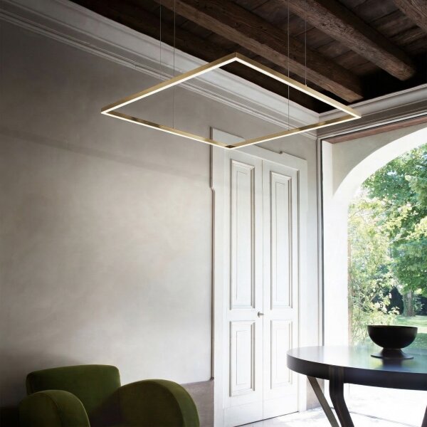 Ideal Lux - LED Lustr na lanku ORACLE SLIM LED/33W/230V CRI 90 50x50 cm zlatá