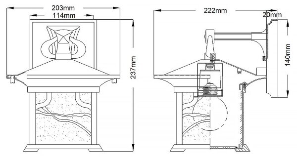Quintiesse QN-MORRIS-M - Ven. nástě. lampa MORRIS M 1xE27/60W/230V IP44 bronzová