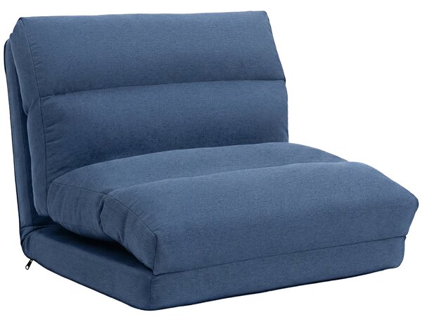 HOMCOM 1místné sklápěcí křeslo – 5 poloh, nosnost 120 kg, tmavě modré, 70 × 72 × 56 cm | Aosom