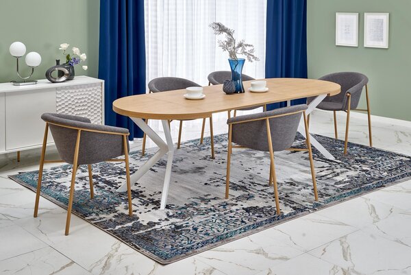HALMAR Jídelní rozkládací stůl PERONI 100/250 cm dub craft zlatý/bílý