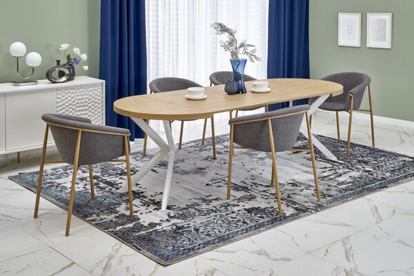 HALMAR Jídelní rozkládací stůl PERONI 100/250 cm dub craft zlatý/bílý