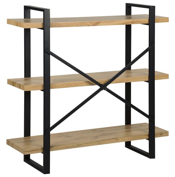Regál se 3 policemi TIMBER 111 cm Světle hnědá