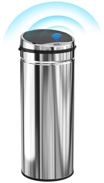 HOMCOM 50 l automatický odpadkový koš, nerezový, s pohybovým senzorem | Aosom