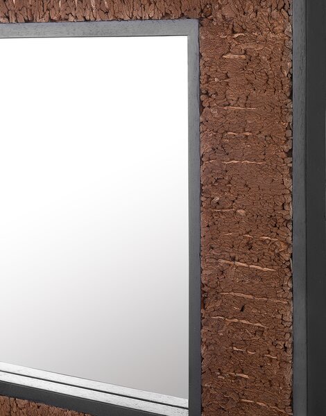 Zrcadlo BOISE 60 cm 60 cm Teakové dřevo Tmavě hnědá