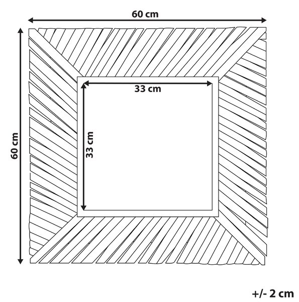 Zrcadlo KANAB 60 cm 60 cm Teakové dřevo Hnědá