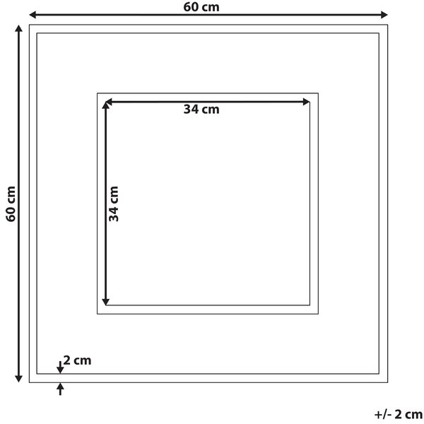 Zrcadlo BOISE 60 cm 60 cm Teakové dřevo Tmavě hnědá