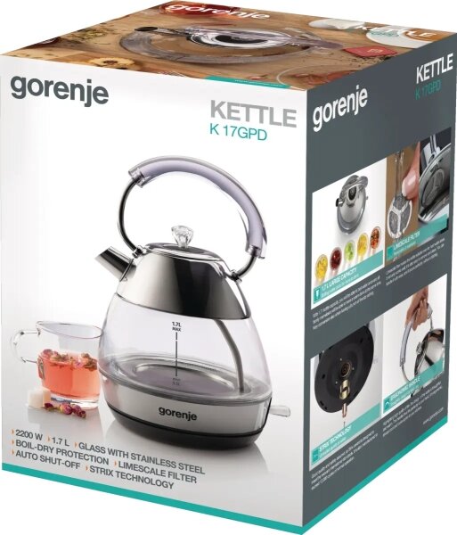 GORENJE K17GPD - Rychlovarná konvice 1,7 l 2200W/230V čirá/nerez