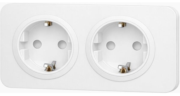 Aigostar - Domovní zásuvka s rámečkem 2Z SCHUKO 250V/16A bílá
