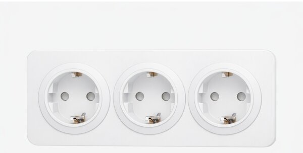 Aigostar - Domovní zásuvka s rámečkem 3Z SCHUKO 250V/16A bílá