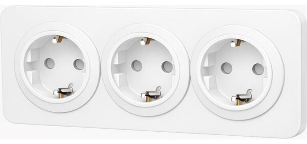 Aigostar - Domovní zásuvka s rámečkem 3Z SCHUKO 250V/16A bílá