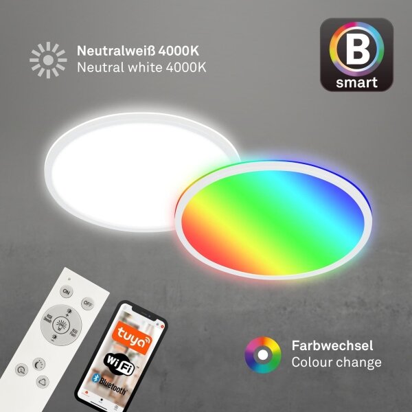 Briloner 7494016-LED RGBW Stm strop svít SMART LED/22W/230V 4000K +DO Wi-Fi Tuya