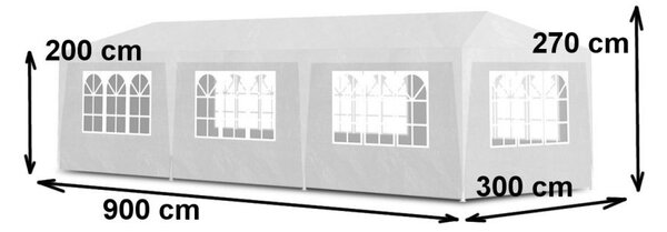 MultiGarden Skládací zahradní párty stan NERI 3x9 m bílý