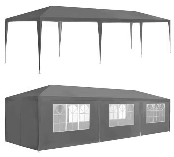 MultiGarden Skládací zahradní párty stan ETERA 3x9 m šedý