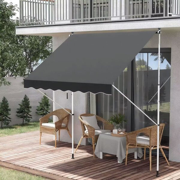 MultiGarden Upínací balkonová sluneční markýza KLODZ 300x120 cm šedá
