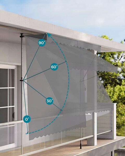 MultiGarden Upínací balkonová sluneční markýza KLODZ 300x120 cm šedá