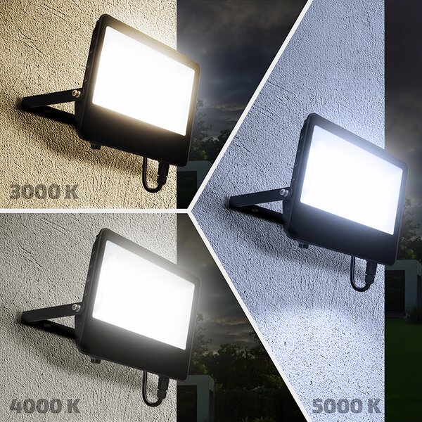 SOLIGHT LED reflektor TOP 100W, max. 14000lm, 3CCT, volitený výkon 100/75/50%, IP65
