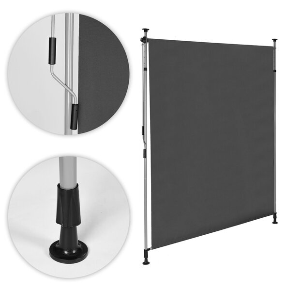 MultiGarden Výškově nastavitelná upínací markýza PULSE 180x220 cm antracitová