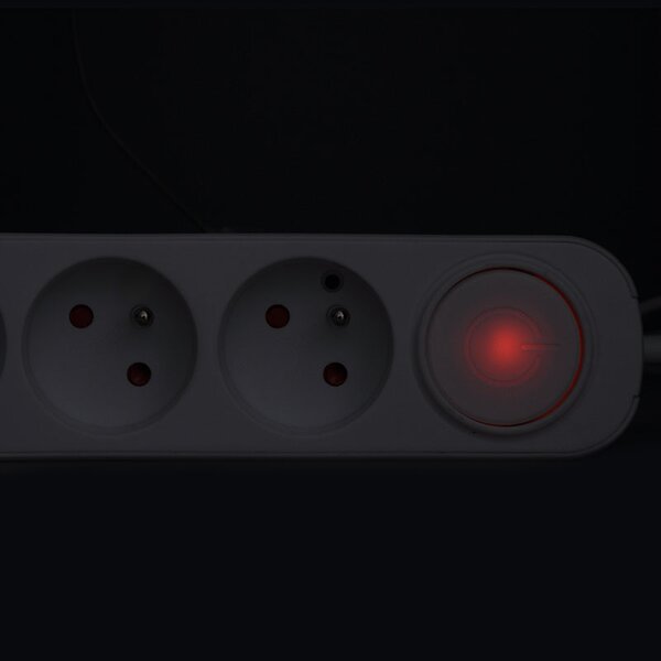 SOLIGHT Prodlužovací přívod 3 zásuvky, USB A+C 20W PD, 2m, 3 x 1mm2, bílý, vypínač